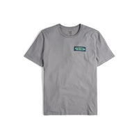 Front view of Topo Designs Men's Geographic Tee 100% organic cotton short sleeve graphic logo t-shirt in "gray".