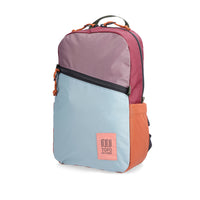 Side view of Topo Designs Light Pack in recycled "Mineral Blue / Peppercorn" nylon.