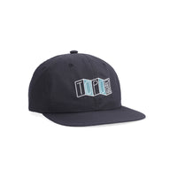 Topo Designs Nylon Ball Cap Stacked Map embroidered logo hat in "navy" blue.