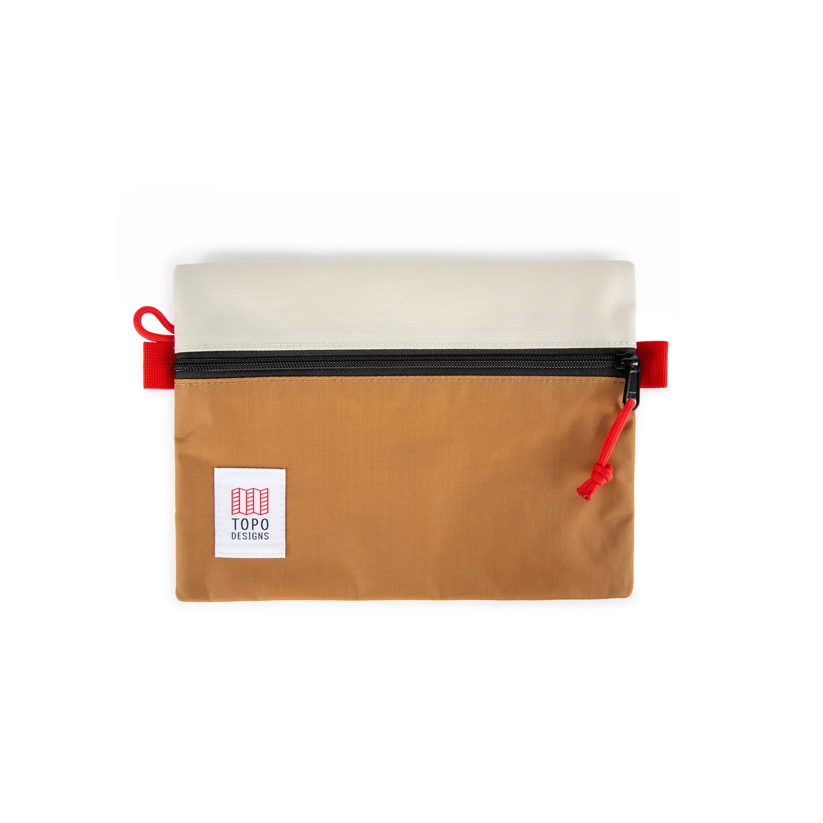 Topo Designs Accessory Bags in "Medium" "Bone White / Khaki - Recycled" brown.