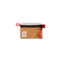 Topo Designs Accessory Bags in "Micro" "Bone White / Khaki - Recycled" brown.