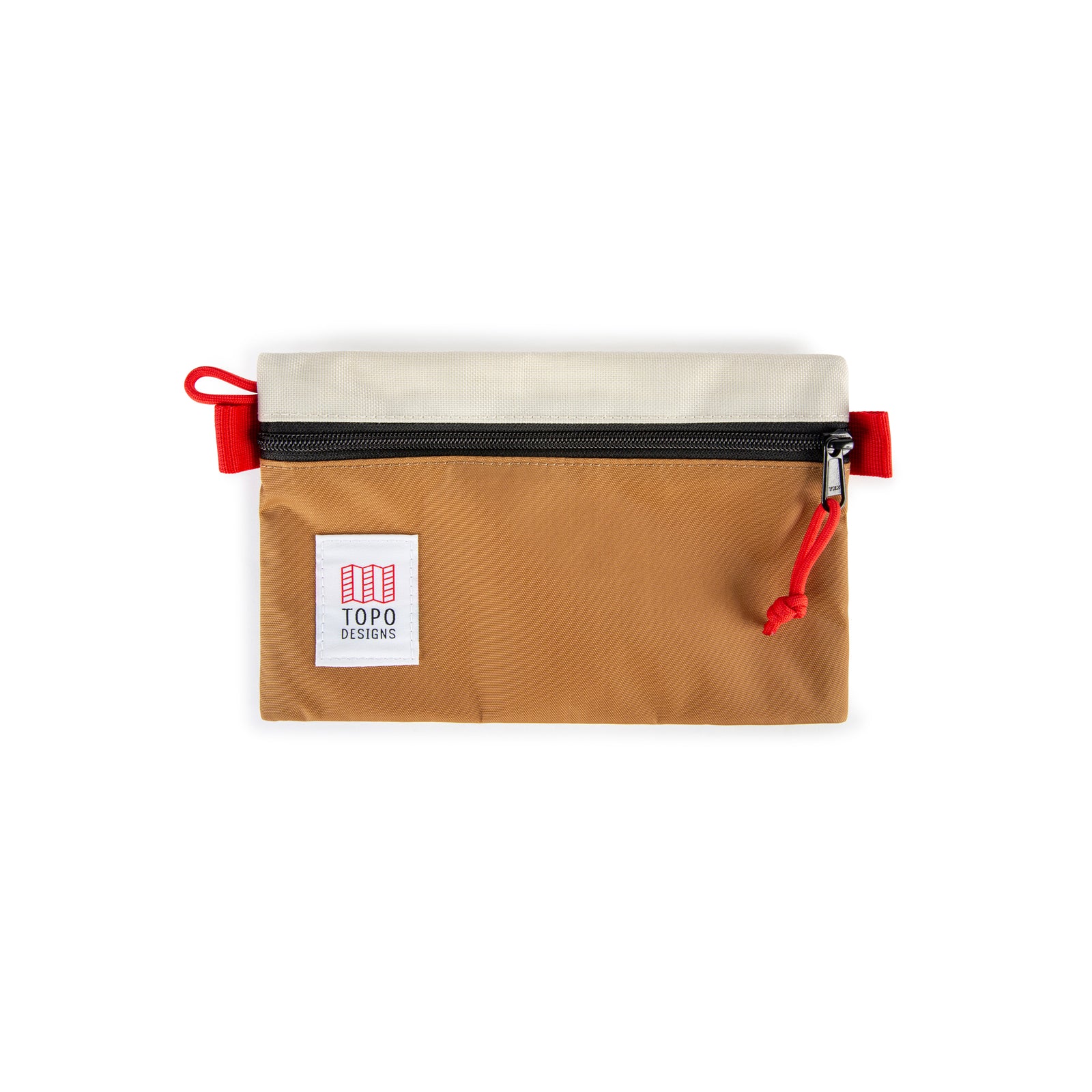 Topo Designs Accessory Bags in "Small" "Bone White / Khaki - Recycled" brown.
