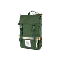 3/4 front product shot of Topo Designs Rover Pack Mini in "Forest" green canvas.