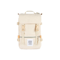 Front product shot of Topo Designs Rover Pack Mini in "Natural" white canvas.
