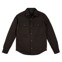 Front product shot of Topo Designs Men's Insulated Shirt Jacket in "Black".