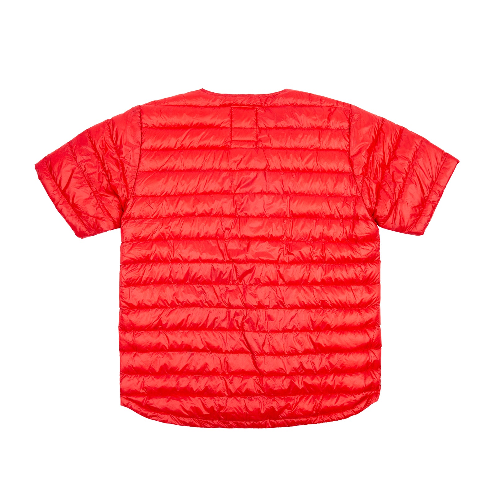 Back product shot of Topo Designs x Nanga x Natal Designs Down T-Shirt in Red