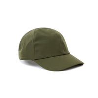 Topo Designs Tech Cap 6-panel nylon hat in "Olive" green.