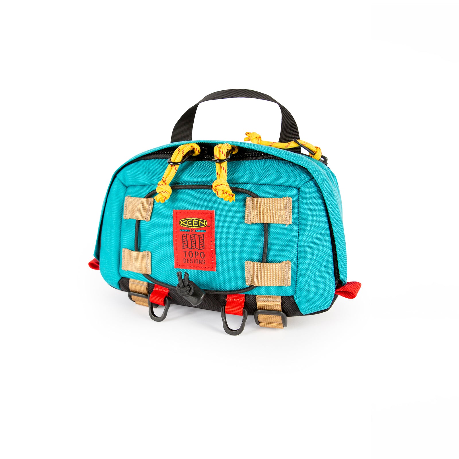 Topo Designs x Keen River Subalpine Hip Pack fanny bum bag in Turquoise blue.
