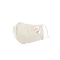 3/4 front view of Topo Designs Face Mask in "Vanilla - Final Sale" white.