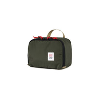 3/4 front product shot of Topo Designs Pack Bag 10L Cube in "Olive" green.