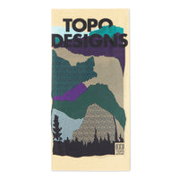 Topo Designs Neck Gaiter in tan "Red Mountain - Final Sale" print.