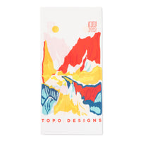 Topo Designs Neck Gaiter in white "Basin - Final Sale" print.