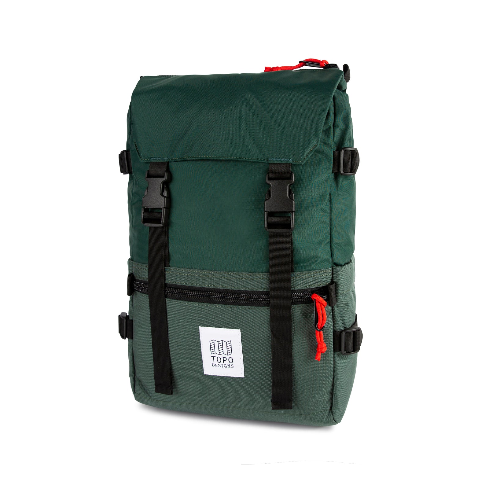 Topo Designs Rover Pack Classic laptop backpack in "Forest" green.