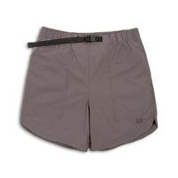 Topo Designs Men's River Shorts Lightweight quick dry swim trunks in "Charcoal" gray.