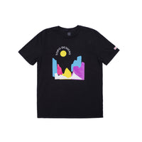 Topo Designs Men's Sun Tee 100% organic cotton graphic short sleeve t-shirt in "Black".