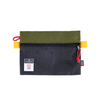 Front product shot of Topo Designs x Alternative Accessory Bags in Olive/Black