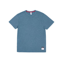 Front product shot of Topo Designs x Alternative Eco-Jersey Crew Tee in alpine teal grid